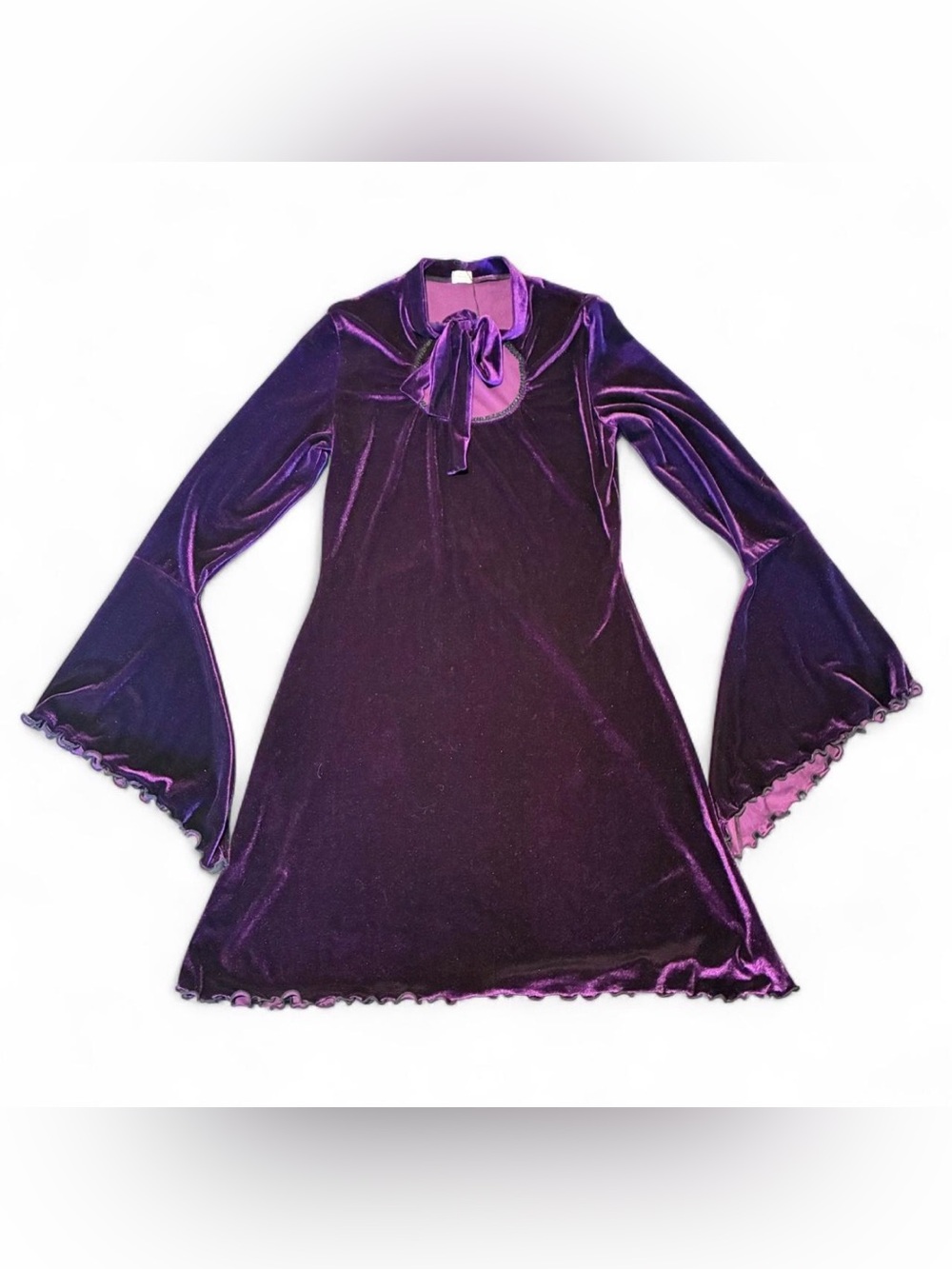 Grave Details Sz M/L Purple Velvet Whimsigoth Knee Length Dress